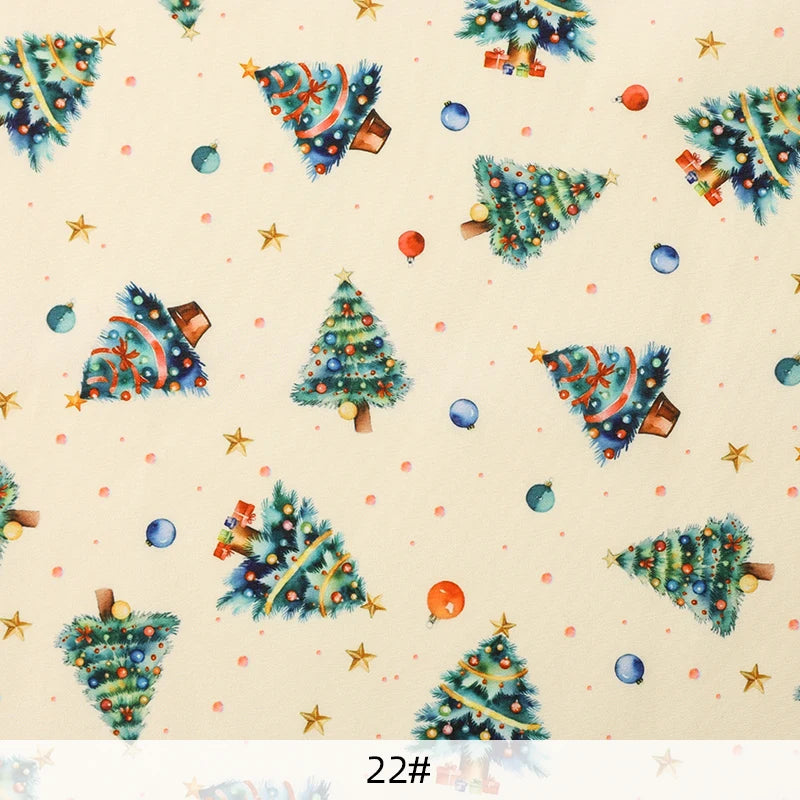 Tela estampada de pan de jengibre navideño y festivo – 100% poliéster, 150 cm de ancho