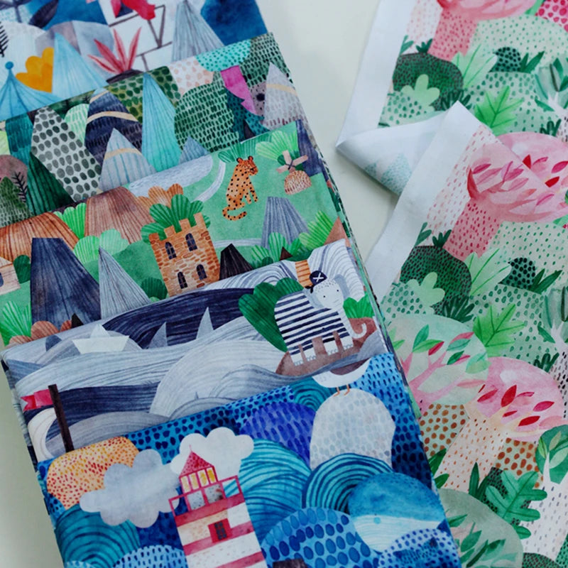 Fruit Print Cotton Fabric by the Meter – Breathable Woven Cloth for Quilting, Sewing & DIY