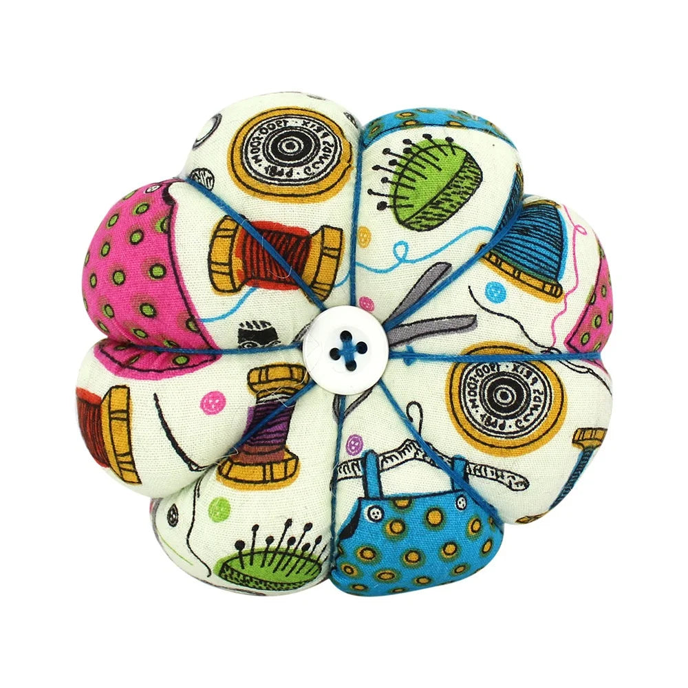 Floral Pumpkin Wrist Pin Cushion – Elastic Wristband, Quilting & Sewing Notions