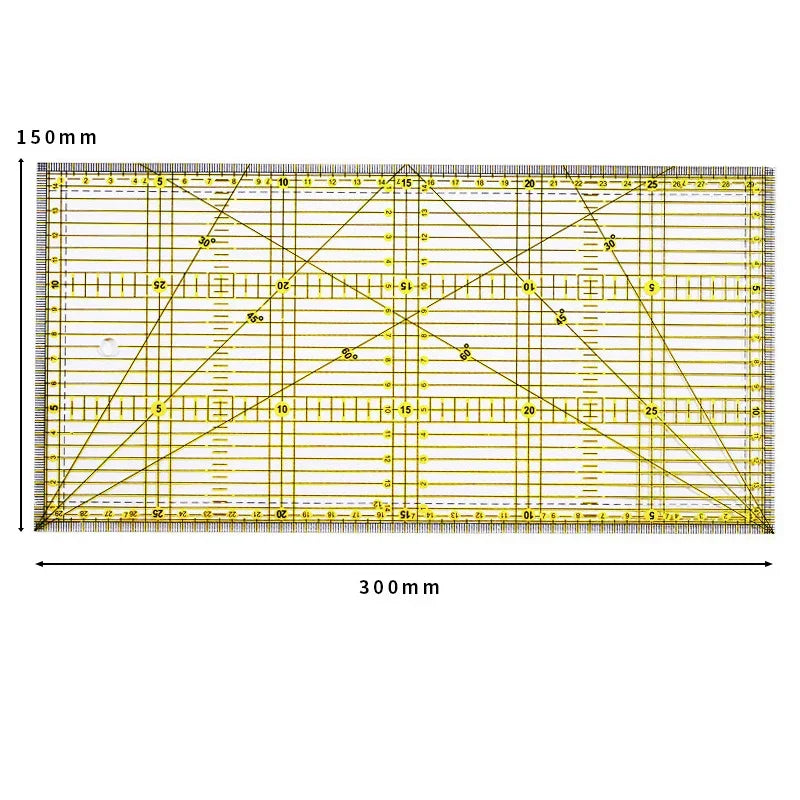 30x15cm Acrylic Patchwork Ruler with Double-Colored Grid Lines