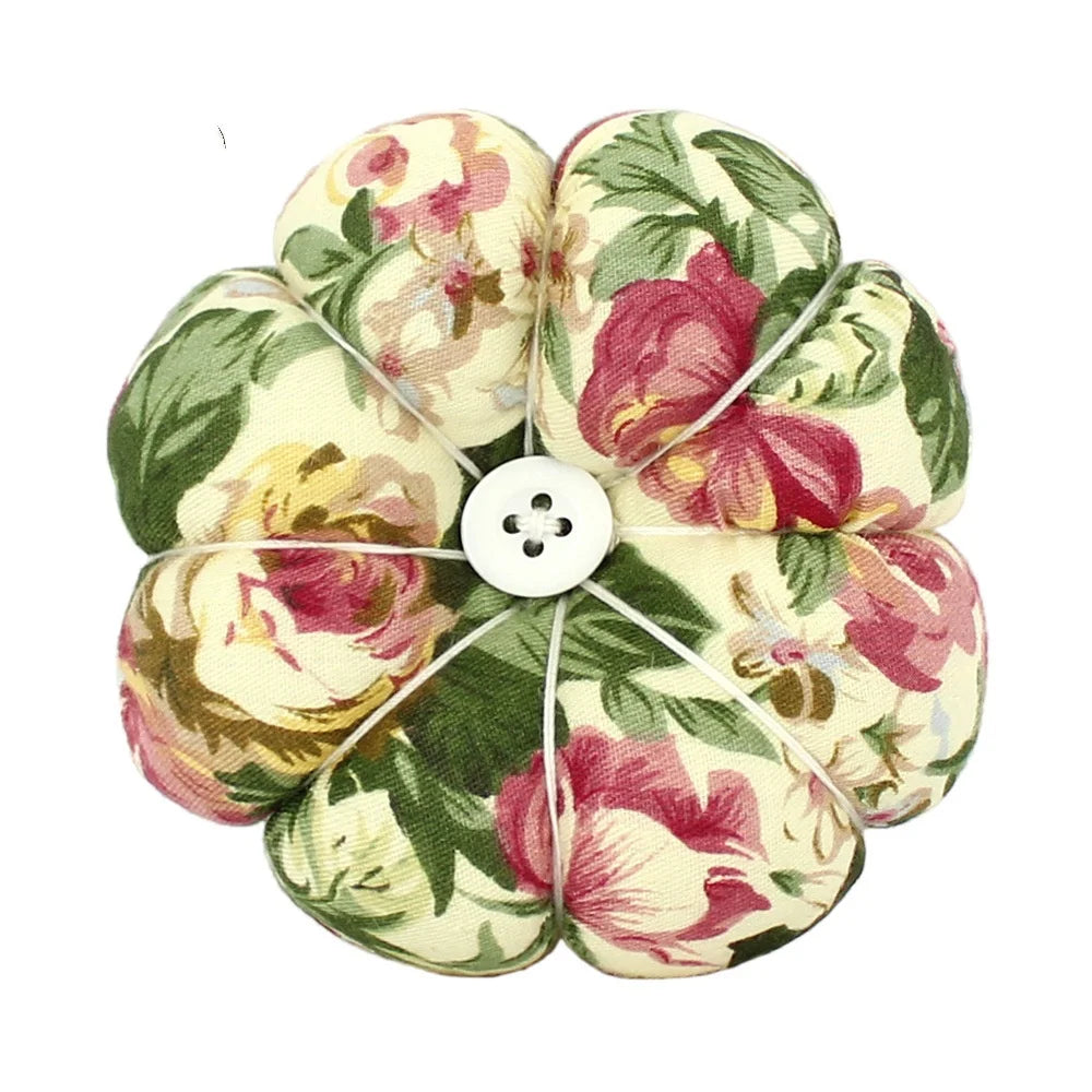 Floral Pumpkin Wrist Pin Cushion – Elastic Wristband, Quilting & Sewing Notions