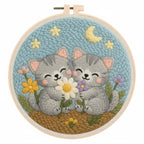 Punch Needle Embroidery Starter Kit – Animal Pattern | 20×20cm (7.8") with Hoop & Yarn