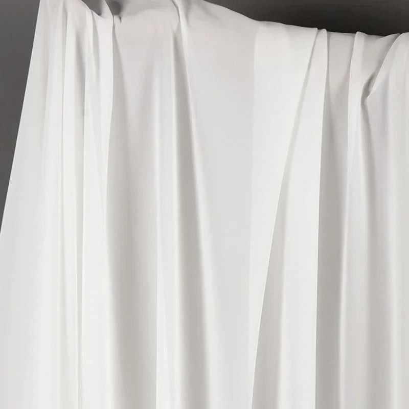 White Beaded Chiffon Fabric – Lightweight & Drapey | 146 cm Wide (57.5 in)