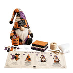 Halloween Gnome DIY Sewing Kit – Witch, Pumpkin & Gnome Doll Patchwork | Pre-Cut Fabric & Supplies Included