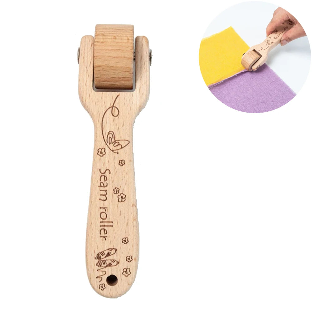 Beechwood Seam Roller Pressing Wheel – Heat-Free Quilting & Sewing Seam Press Tool