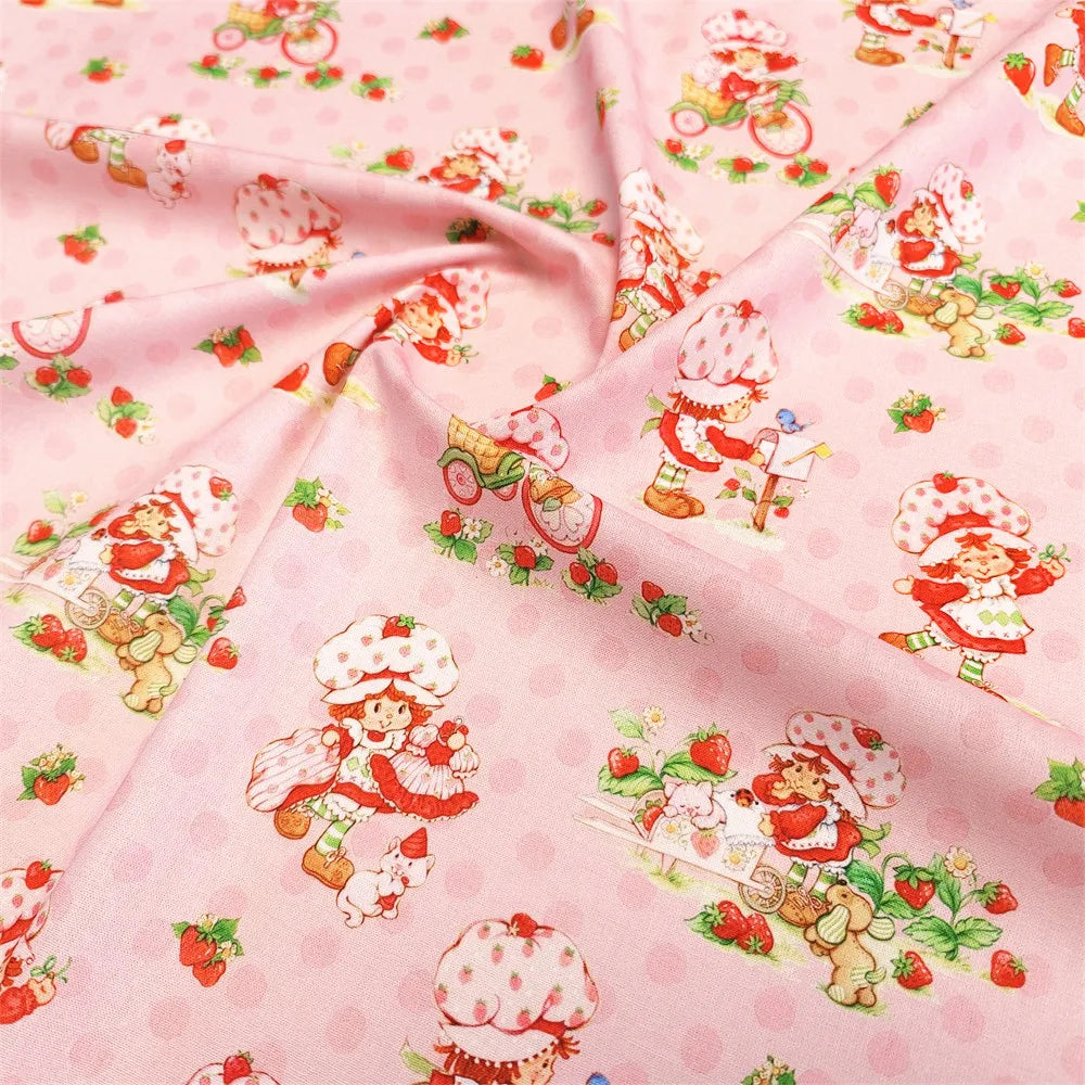 Organic Cotton Kawaii Print Fabric – Cat & Deer – 50×110 cm (19.7×43.3 in)