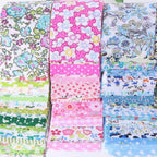 Floral Cotton Fabric Strips – 40 Pieces, 6.5 × 50 cm (2.56" × 19.69")