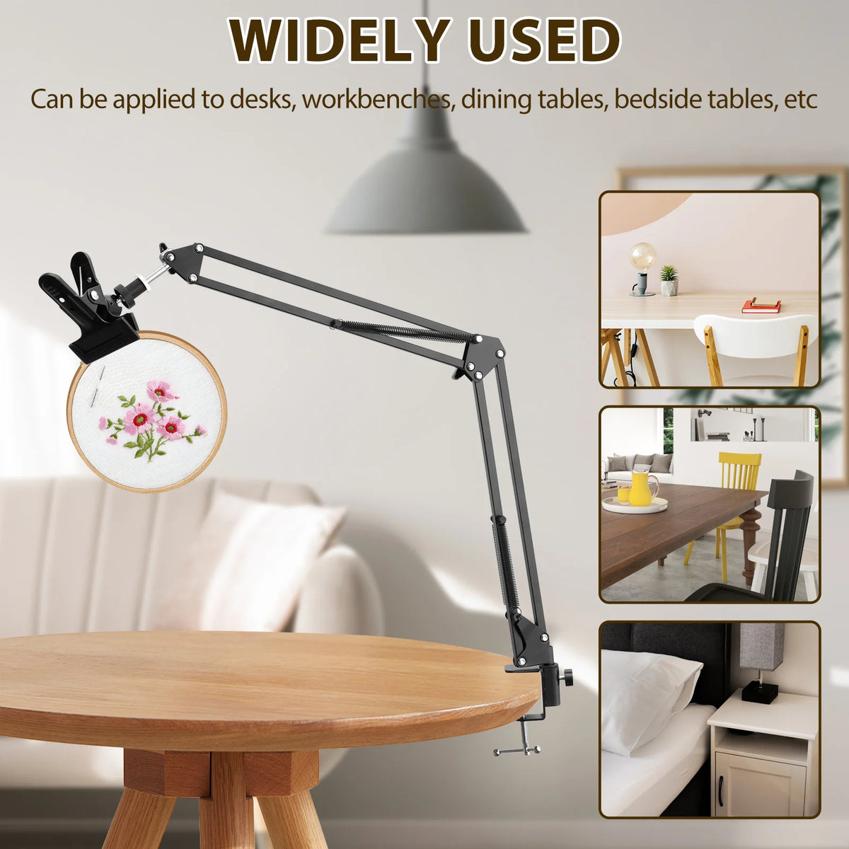 Soporte Metálico para Bastidor de Bordado, Soporte Ajustable para Bastidor de Bordado, Soporte para Punto de Cruz Giratorio 360° para Manualidades