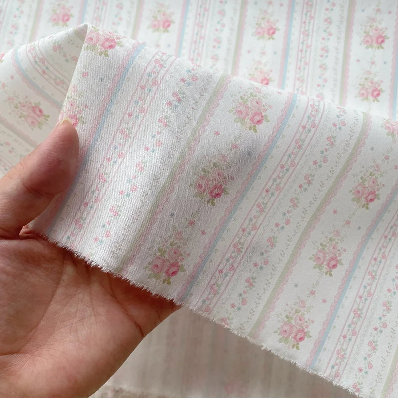 40 Pieces Of Thin Cotton Fabric Flower Wall Rose Flower Fabric Shirt Pajamas Toy Doll Clothes Handmade Fabric