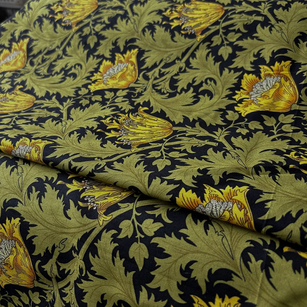 William Morris Inspired Floral Print 100% Cotton Fabric — 145cm Wide