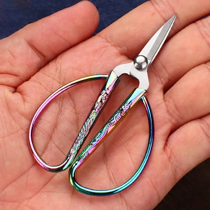 Tijeras de coser retro mini — Cortahílos de acero inoxidable vintage en 6 acabados