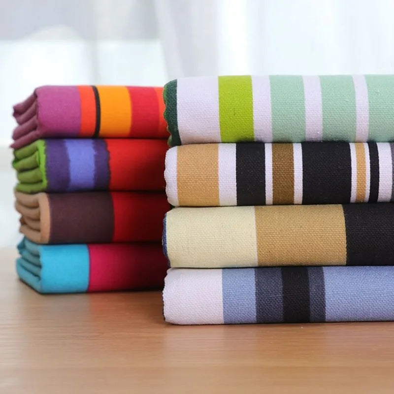 Floral & Stripe Thickened Polyester Canvas Fabric – 150cm Wide, 390g/m | Sofas, Bags, Cushions & Home Décor