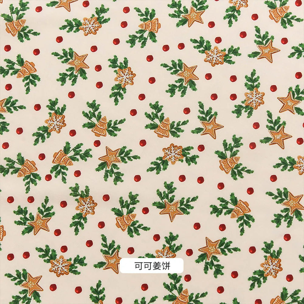 Christmas Holiday Print Fabric – 100% Polyester, 50cm x 150cm