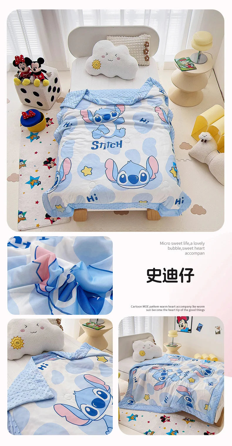 Sanrio Cartoon Knitted Cotton Summer Air Quilt – Breathable Nap Blanket (110×150cm)