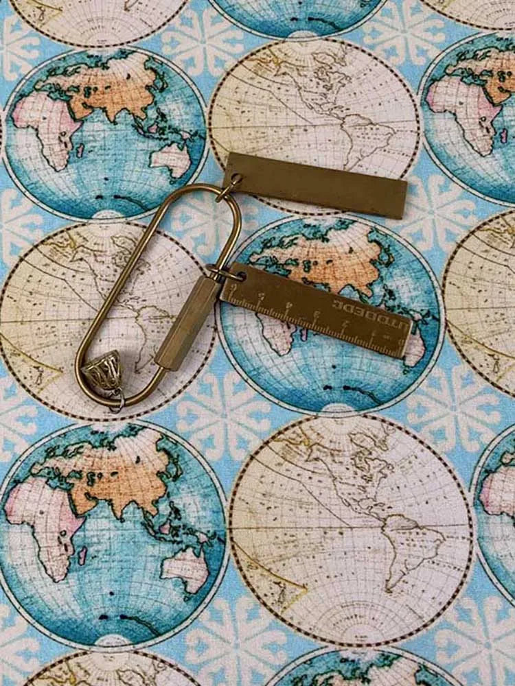 Vintage Newspaper & Map Print 100% Cotton Fabric | 110cm Wide | Sold by the Half Meter