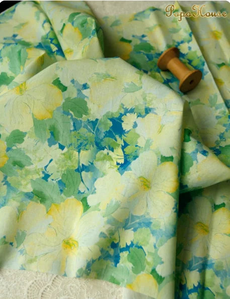 145cm Floral Cotton Poplin Fabric, 50cm Piece