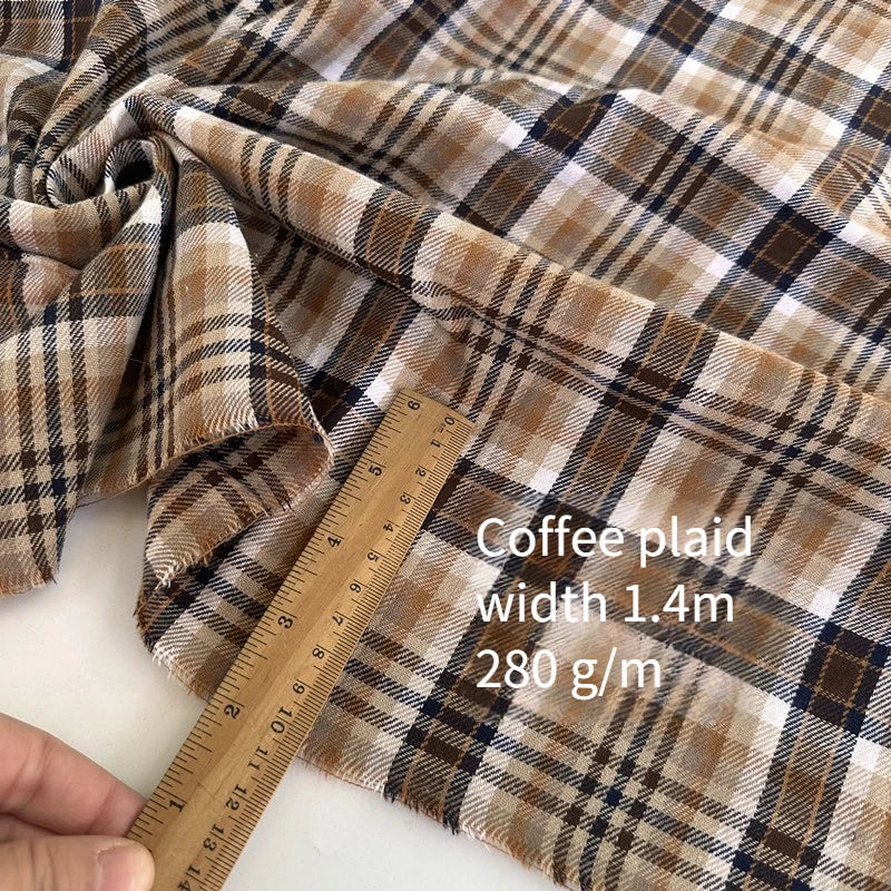 100% Cotton Brushed Plaid Fabric – Soft & Breathable | 145 cm Wide | Shirts, Dresses & Home Decor