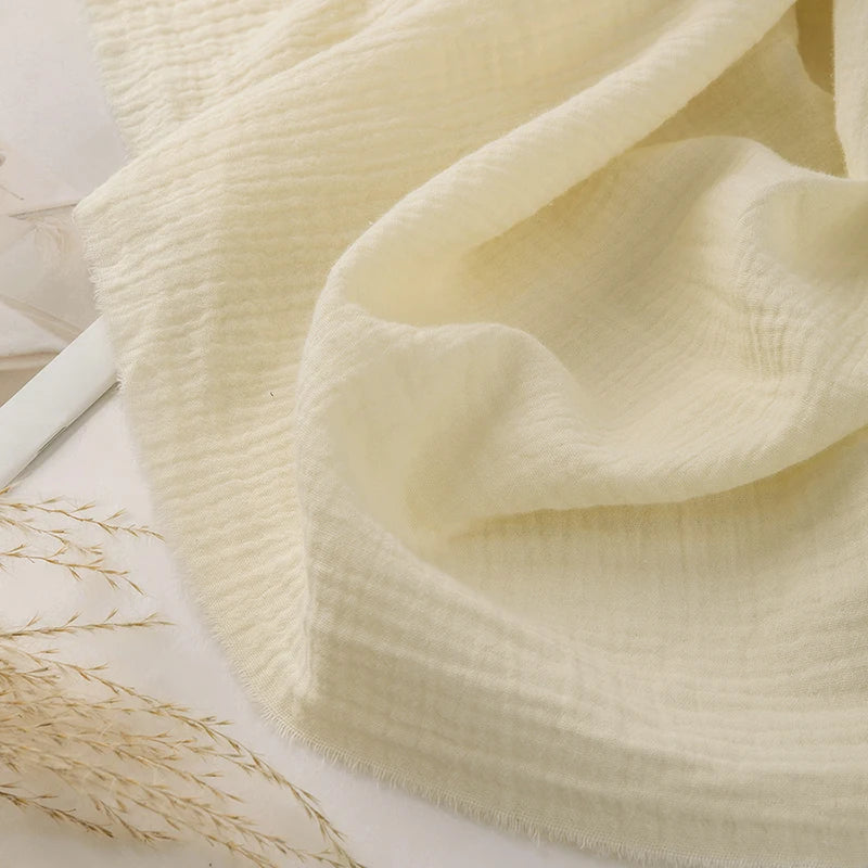 Double Gauze Cotton Muslin Fabric – 140cm Wide | Soft & Breathable for Quilting, Dresses & DIY