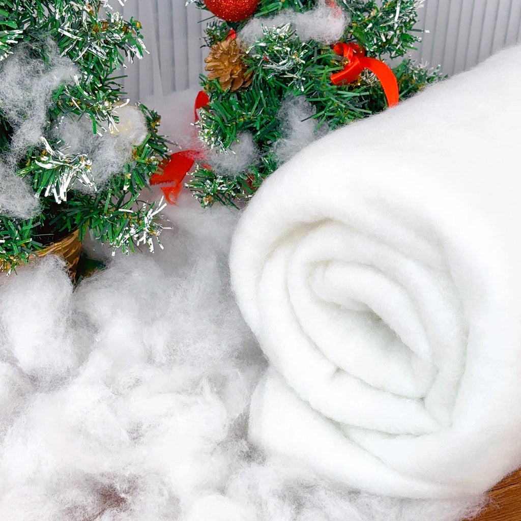 Manta de Nieve Artificial – Manta de Nieve Falsa de Algodón Suave | Decoración de Invierno para Base de Árbol de Navidad y Pueblo
