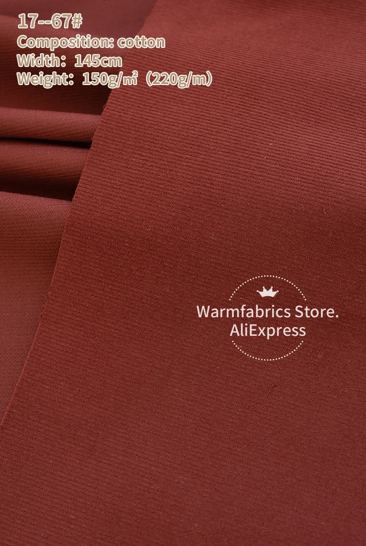 145*50cm/Pcs In Stock 21 Corduroy Fabric Cotton High Quality Plain Cotton Corduroy Fabric for Clothing