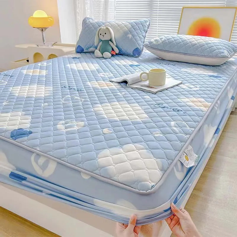 mtuove Soft Brushed Quilted Mattress Cover – Anti-Mite, Breathable, Fits 3–28cm Mattresses