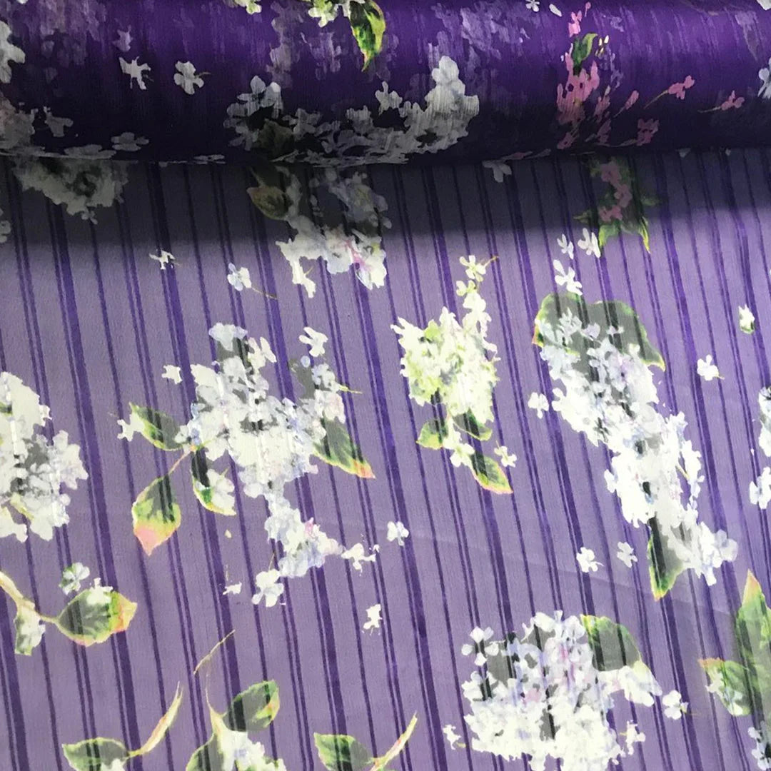 Floral Print Silk-Cotton Blend Fabric – 135cm Wide, 9-10mm | Dresses, Blouses & Luxury DIY Sewing