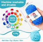 43-Piece Crochet Kit with 32-Color Acrylic Yarn, Ergonomic Hooks & Knitting Needles — Beginner-Friendly Set with Portable Storage Bag