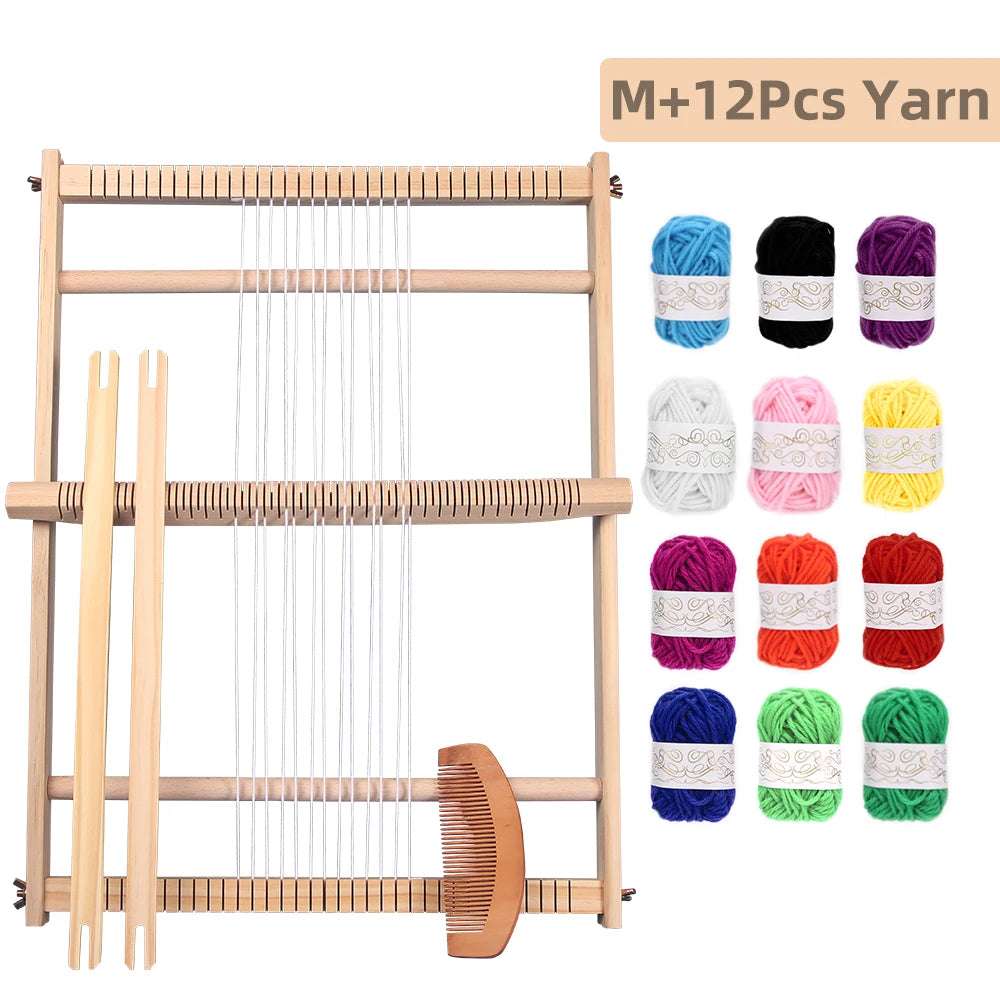 Wood DIY Weaving Loom – Beech Frame Tapestry & Carpet Knitting Tool