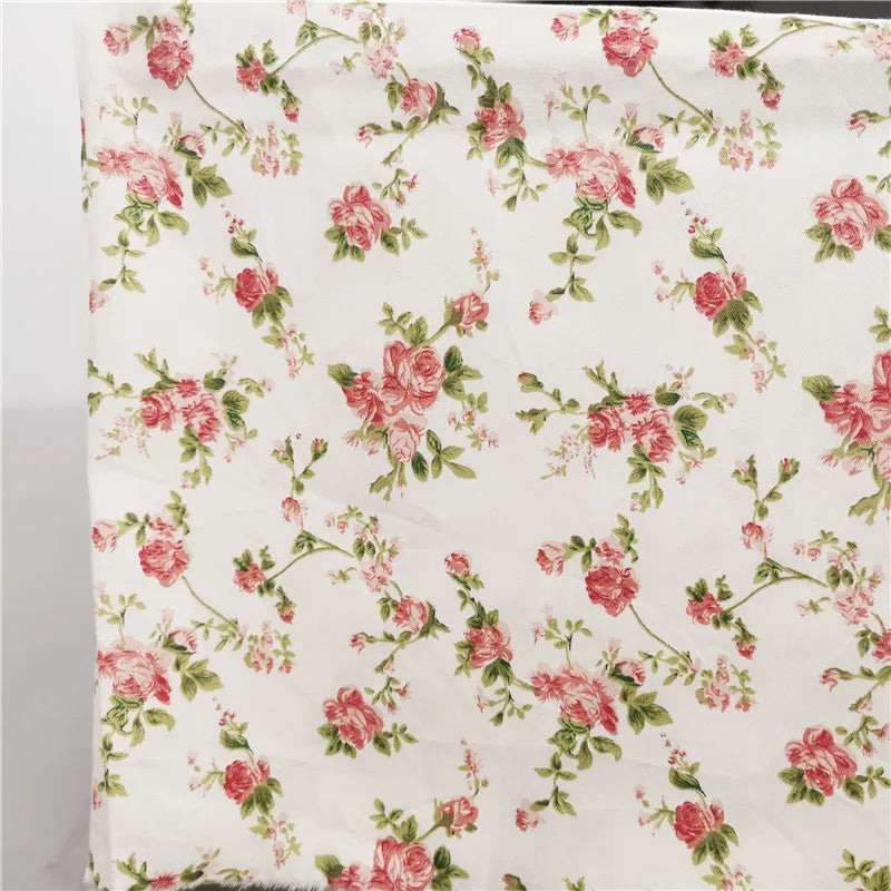 Small Floral Cotton Twill Fabric, Making Bedding, Handmade Pajamas Dress, Lining, 150x50cm, 2024