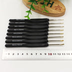 8-Piece Fine Crochet Hook Set – Black Handles