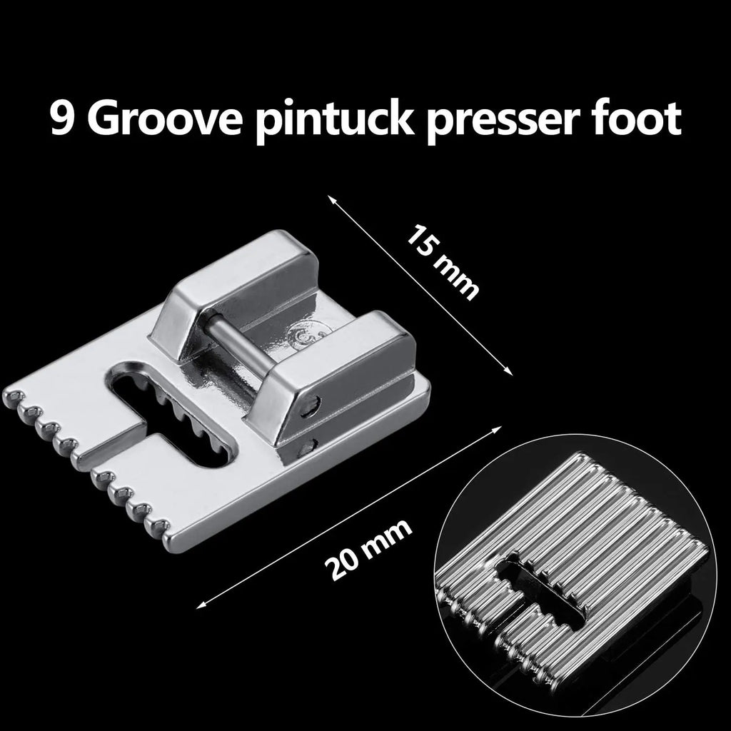 Juego de Agujas Gemelas con Prensatelas para Pliegues – 2.0, 3.0 y 4.0mm para Máquinas de Coser Domésticas