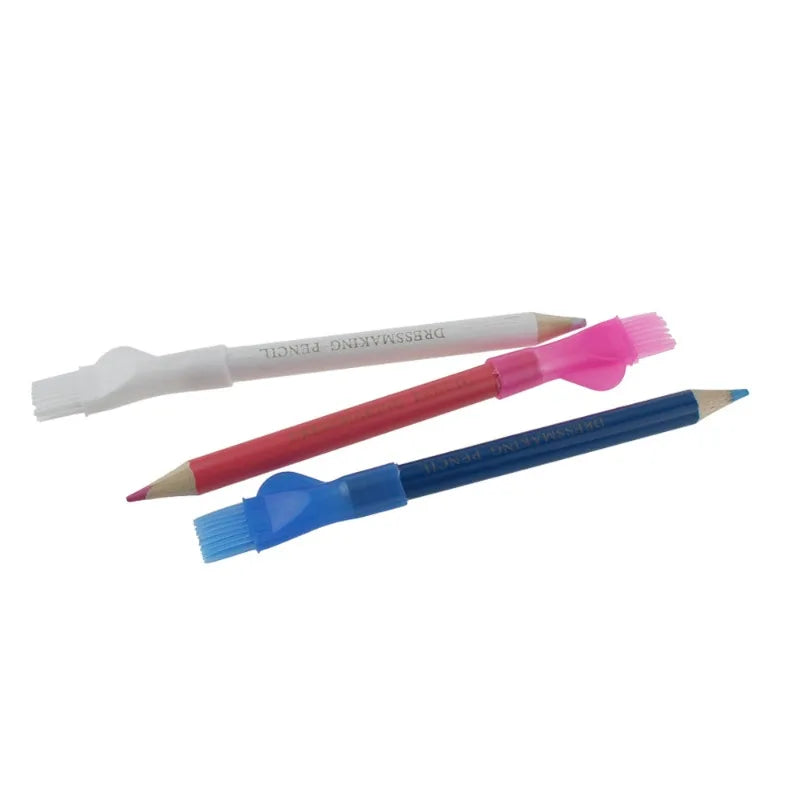 Water-Soluble Fabric Chalk Pencils with Brush Cap – 3 or 6-Pack (Red, White & Blue)
