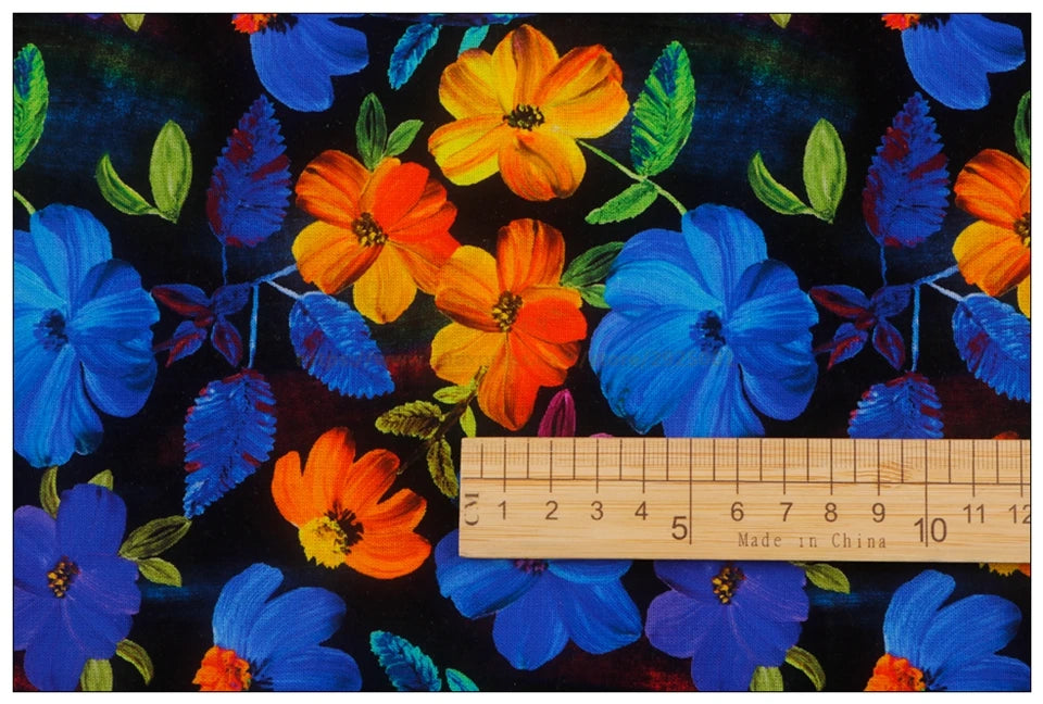 Gorgeous Floral Print 100% Cotton Fabric – 43" Wide, Half-Meter Panels | Quilting, Patchwork & DIY Sewing