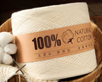 Cotton Yarn Thread for Knitting, Non-Bleached, Raw Algodon Line, Baby, Children's DIY, Handknitting, Scarf Sweaters, 500g/Ball