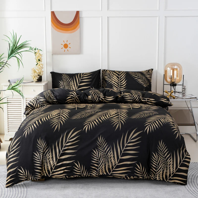 3-Piece Pearlescent Print Duvet Cover Set – Ultra-Soft Polyester Bedding with 2 Pillowcases (Multi-Size)
