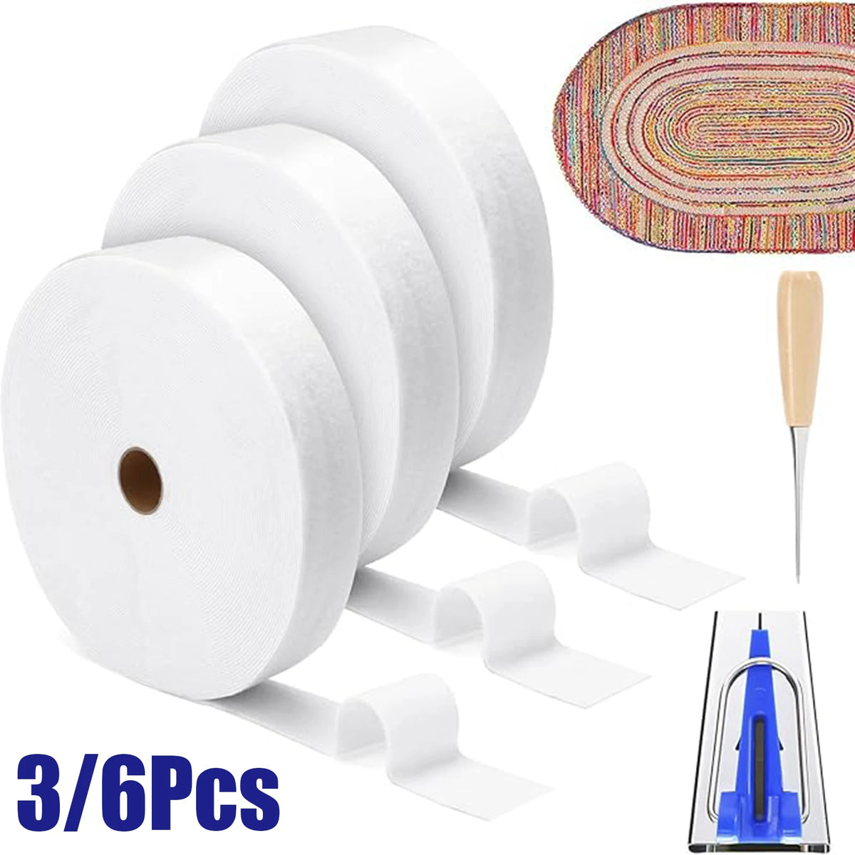 Jelly Roll Batting Strips for Rugs and Quilting Crafts