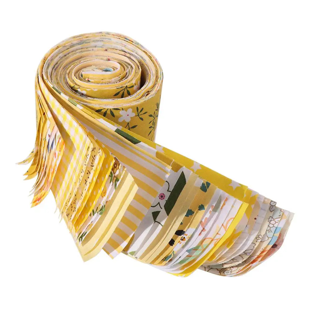 Floral Cotton Fabric Strips – 40 Pieces, 6.5 × 50 cm (2.56" × 19.69")