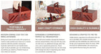 Wooden Expandable Sewing Box with Handle