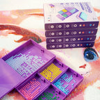 Juego de herramientas para pintura de diamante – Bandejas de perforación, lápices para puntear y rodillo de cera con estuche de almacenamiento
