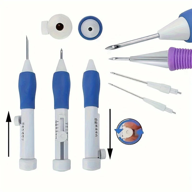 Adjustable Magic Embroidery Pen Set – 3 Needles, Threader & Scissors