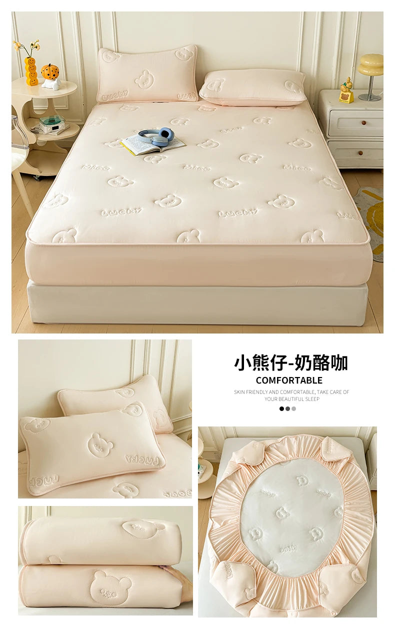 Ultrasonic Quilted Waterproof Mattress Protector – TPU, Anti-Mite, Baby-Safe, 6 Sizes