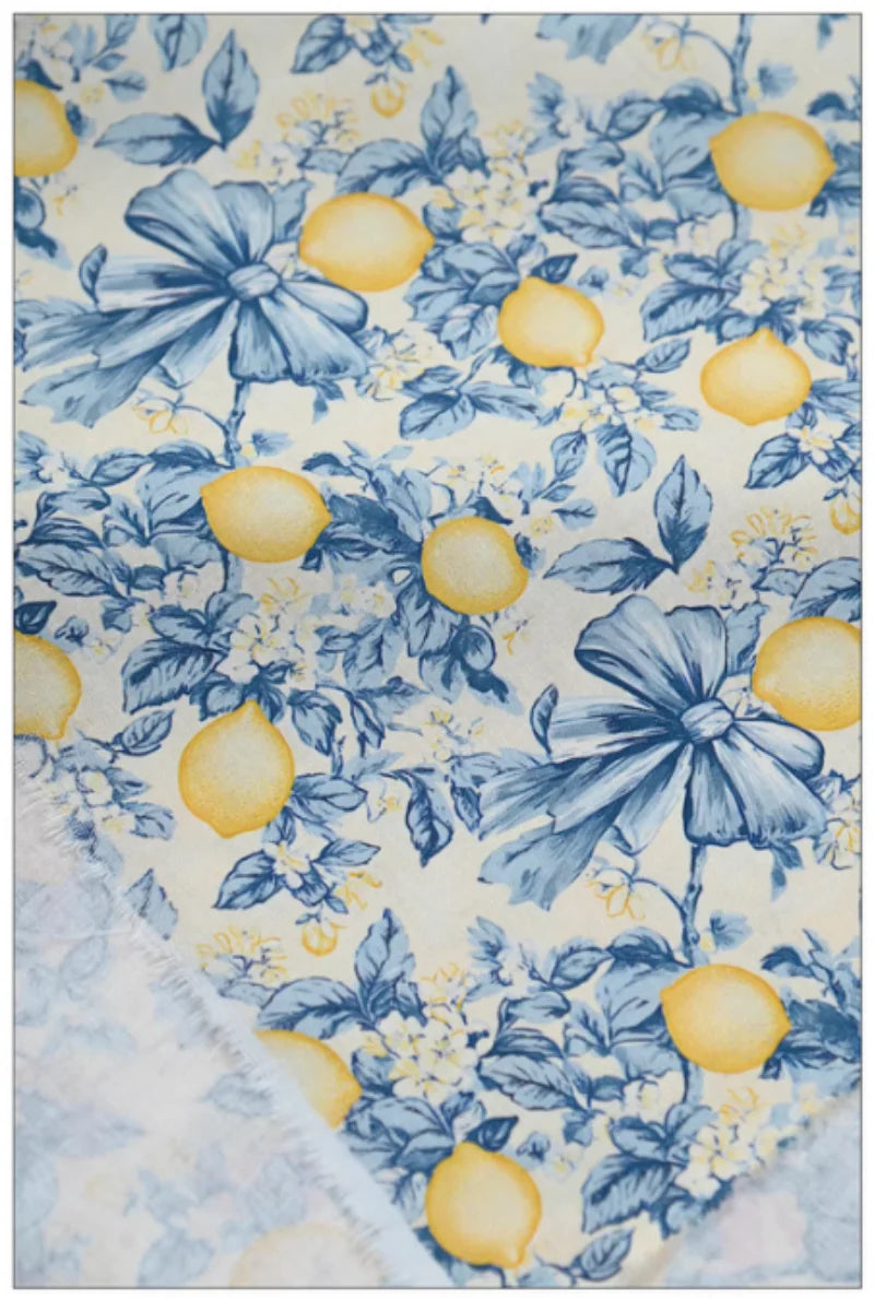 Bowknot & Flower Print 100% Cotton Fabric | 110cm Wide | Sold by the Half Yard