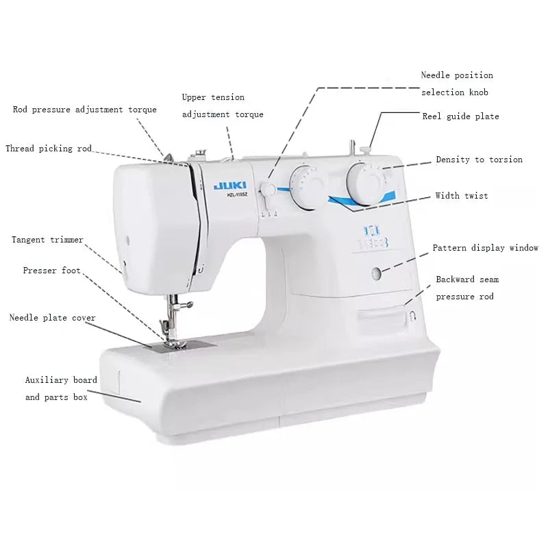 60W Heavy Duty Sewing Machine, 8 Built-in Stitches, Metal Frame, Twin Needle, Multifunctional Household Tools