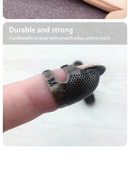 Anillo Dedal Ajustable de Cobre Vintage – Protector Antideslizante para Dedos para Costura y Bordado | Dorado, Bronce, Oro Rosa
