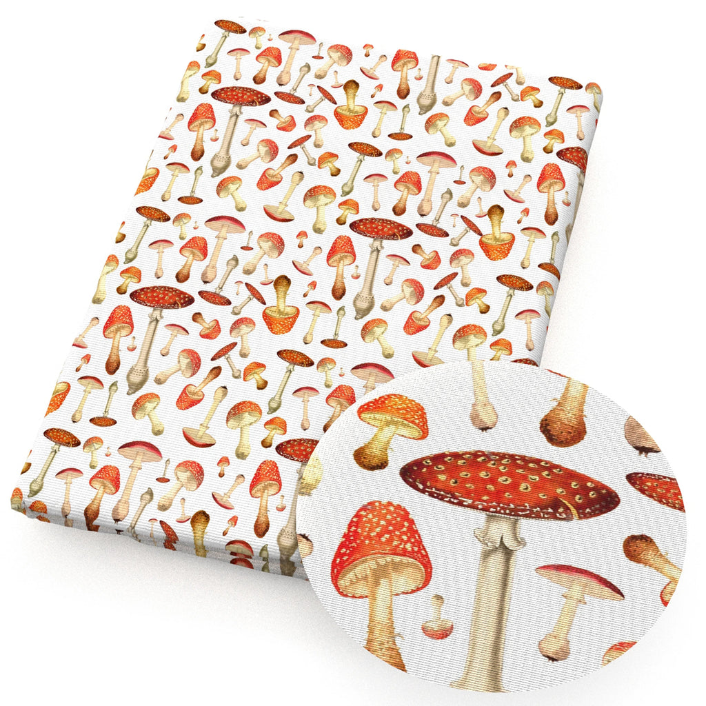 Mushroom & Animals Print Cotton Fabric — 50×145cm Half Meter | Quilting & Patchwork