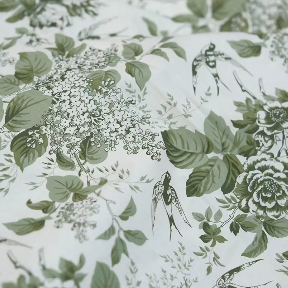 Vintage European Rose Print 100% Cotton Poplin Fabric — 145cm Wide