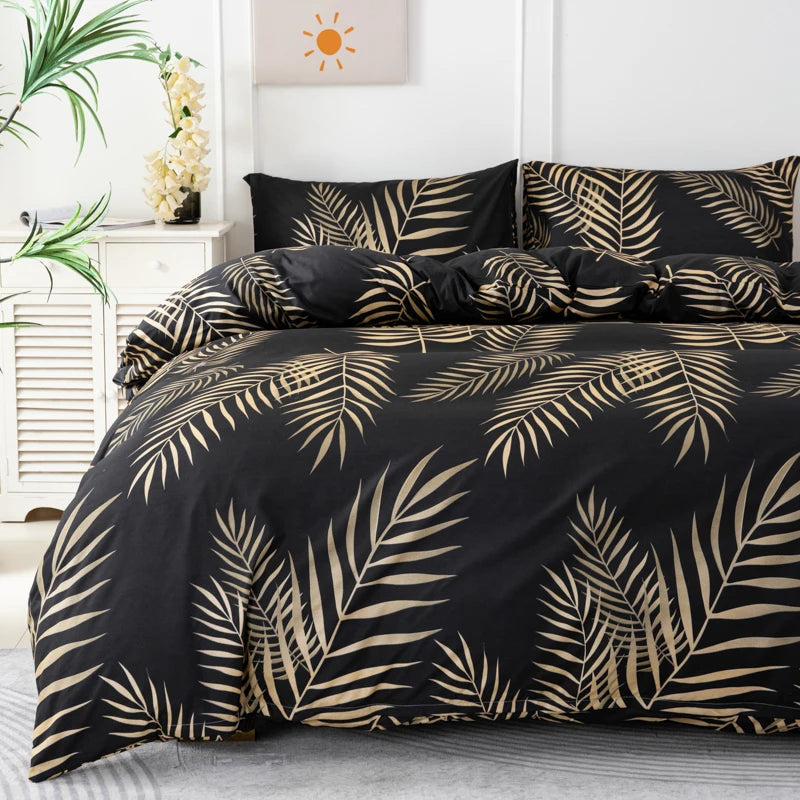 3-Piece Pearlescent Print Duvet Cover Set – Ultra-Soft Polyester Bedding with 2 Pillowcases (Multi-Size)