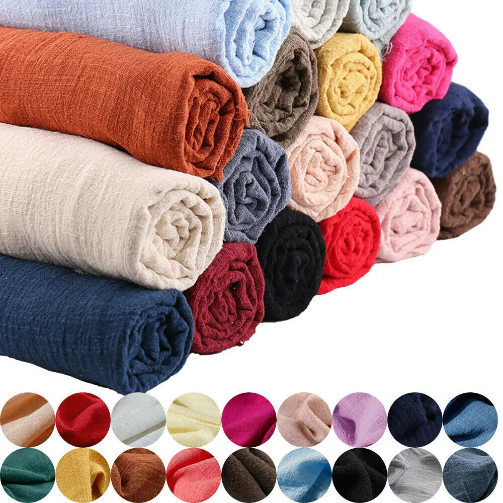 Solid Color Natural Linen Cotton Fabric – Eco-Friendly, 125cm Wide, 90×125cm Per Yard – For Dresses, Skirts, Pajamas & DIY