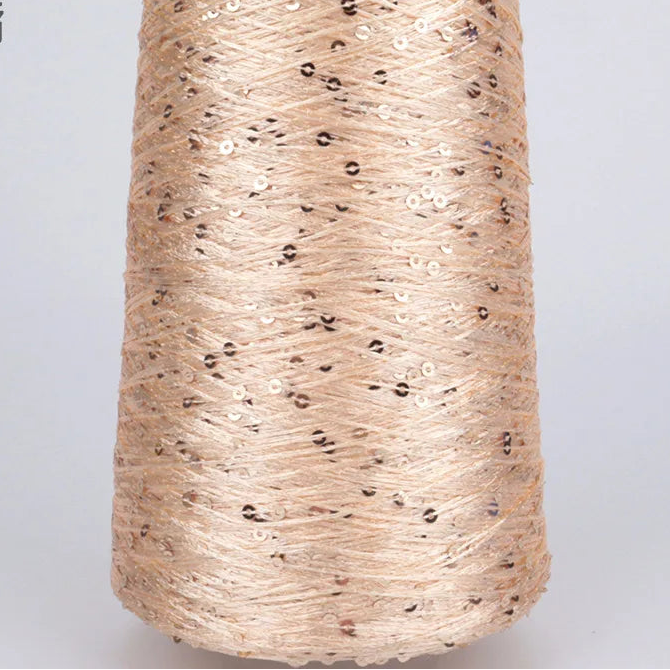 500G Hilo Fantasía de Lentejuelas Brillantes – Para Tejer a Mano y Ganchillo | Lentejuela de 3mm | 25 Colores