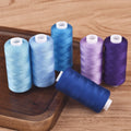 Polyester Sewing Thread Set — 6 Rolls, 400 Yards Each